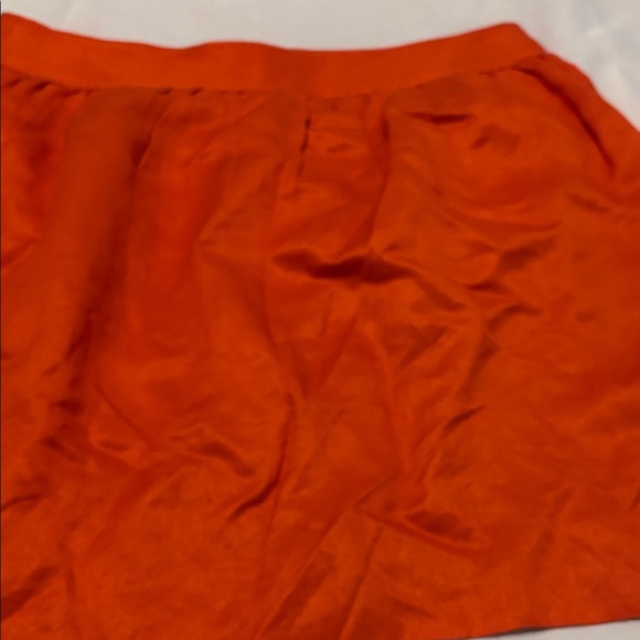 J. Crew Tangerine Orange A-Line linen blend mini Skirt SZ 12 button-front casual - Picture 12 of 12